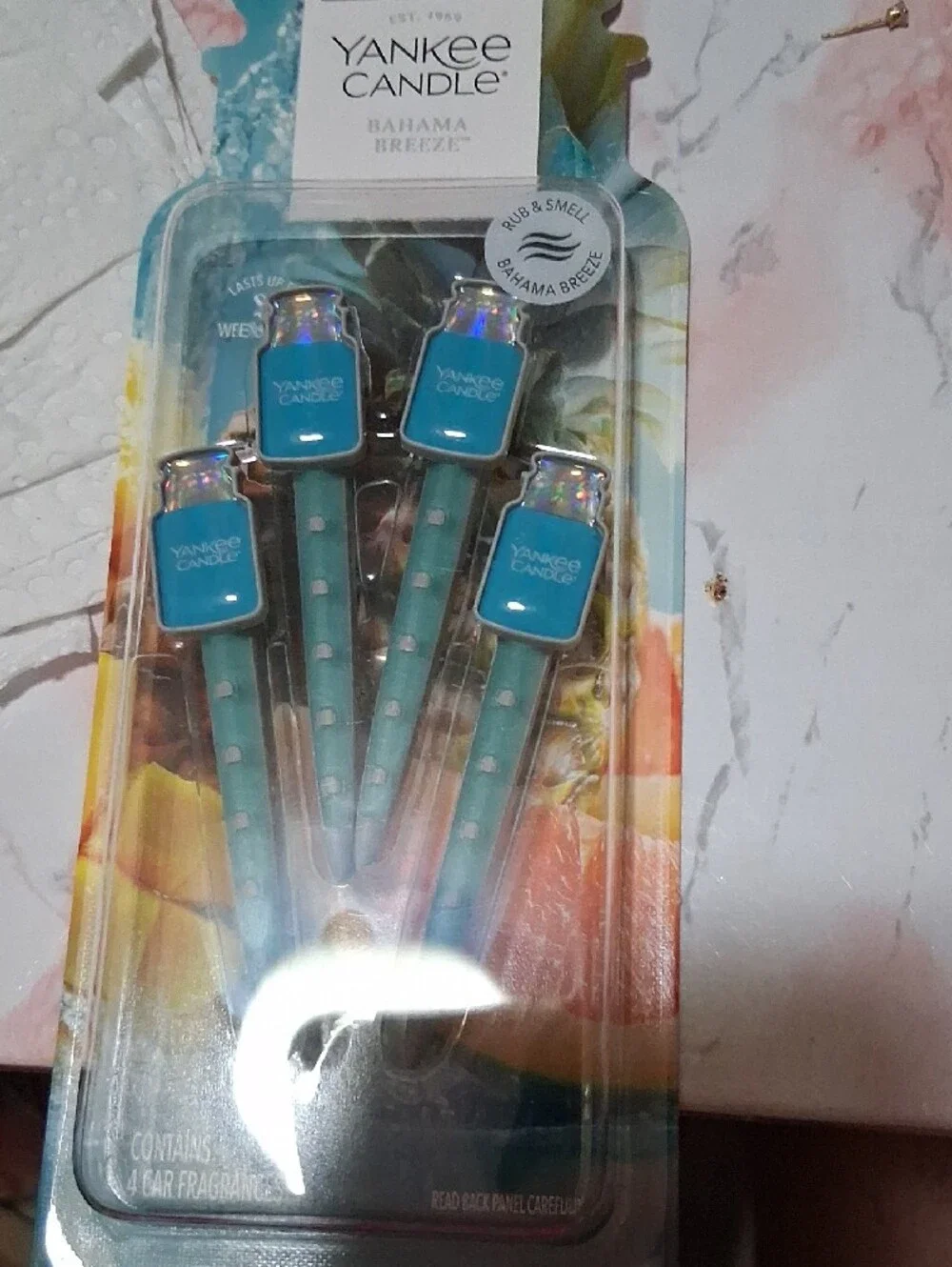 Yankee Candle Bahama Breeze Teal Car Vent Sticks - Pack of 4
